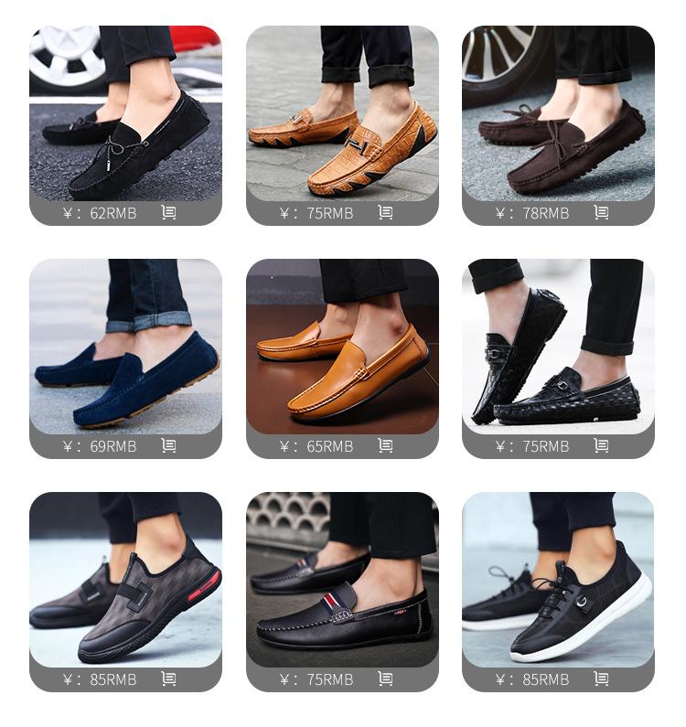 Men's new breathable semi-slippers, leather sandals and slippers, driving lazy shoes