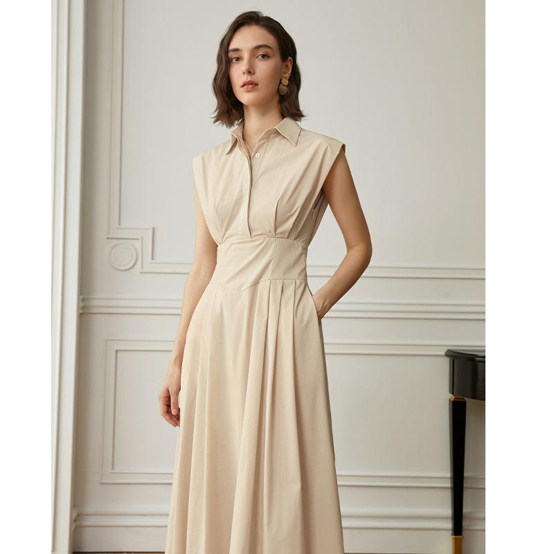 Exquisite and Refined High Neckline Dress in Macaron