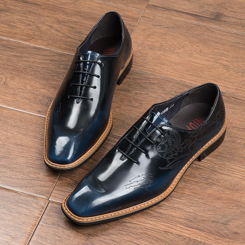 Italian Hand-carved signature business leather shoes