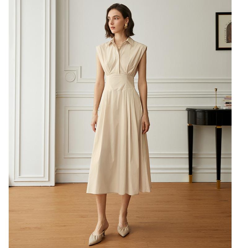 Exquisite and Refined High Neckline Dress in Macaron