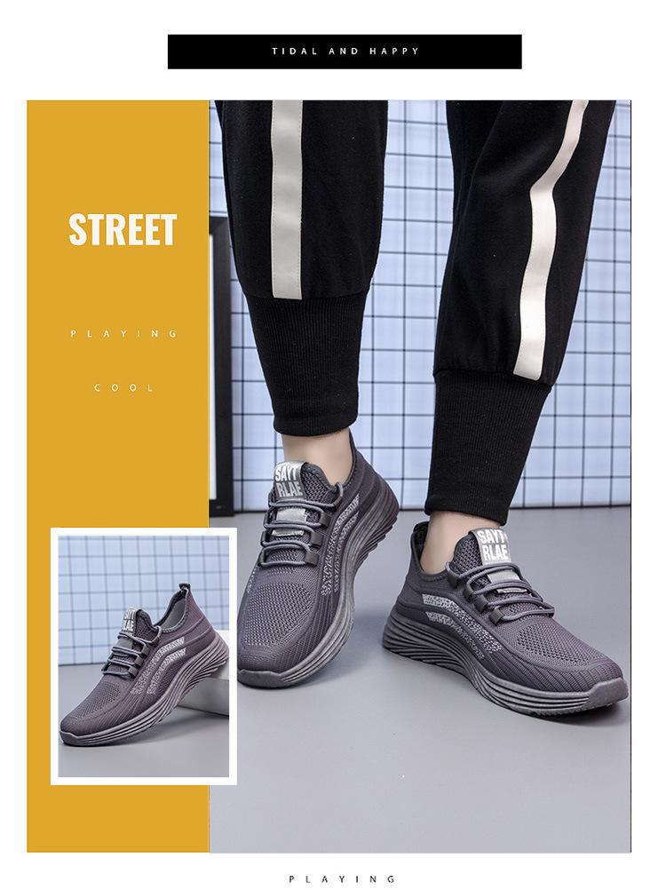 Men Sneakers Fashion Breathable Lace Up Mesh Shoes Comfortable Vulcanize Shoes Light Sneakers for Men